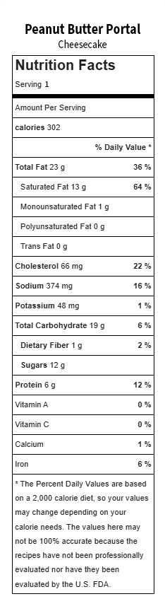 Peanut Butter Portal Nutrition Facts